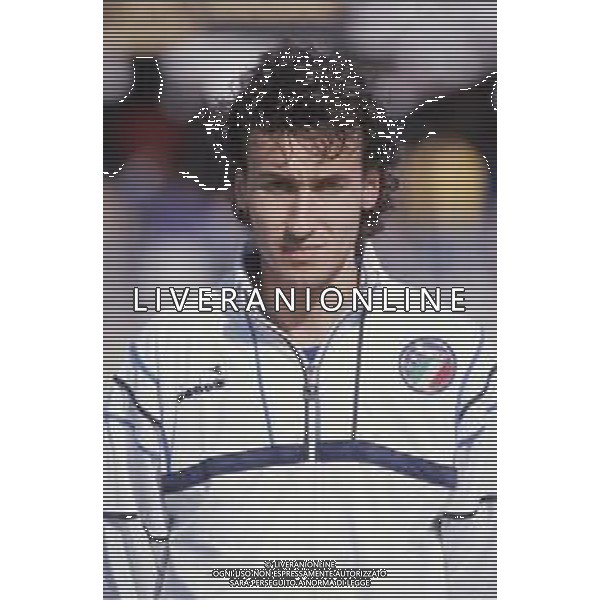 DIAP-RETROSPETTIVA LORENZO SCARAFONI CALCIATORE NELLA FOTO LORENZO SCARAFONI CON LA MAGLIA DELLA NAZIONALE ITALIANA UNDER 21 AG ALDO LIVERANI SAS 