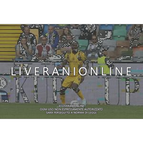 Marcus Thuram of Inter FC play the ball during Udinese FC vs FC Internazionale, 6° Serie A Enilive 2024-25 game at Bluenergy stadium in Udine (UD), Italy, on September 28, 2024. (Photo by Davide Casentini)/AGENZIA ALDO LIVERANI SAS