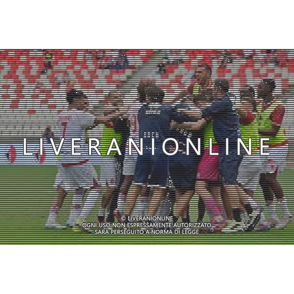 TVEM September 28, 2024 Bari, Italy - SSC Bari vs Cosenza Calcio - Italian soccer serie B 2024/25 - San Nicola Stadium. In the pic: Raffaele Pucino of SSC Bari celebrates after scoring a goal with teammates ©Emmanuele Mastrodonato/AGENZIA ALDO LIVERANI SAS