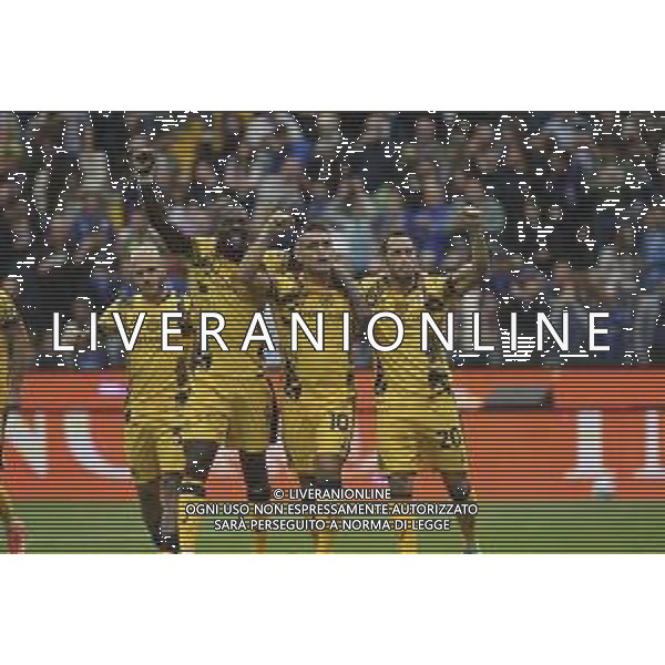 Lautaro Martinez of Inter FC celebrates after scoring during Udinese FC vs FC Internazionale, 6° Serie A Enilive 2024-25 game at Bluenergy stadium in Udine (UD), Italy, on September 28, 2024. (Photo by Davide Casentini)/AGENZIA ALDO LIVERANI SAS