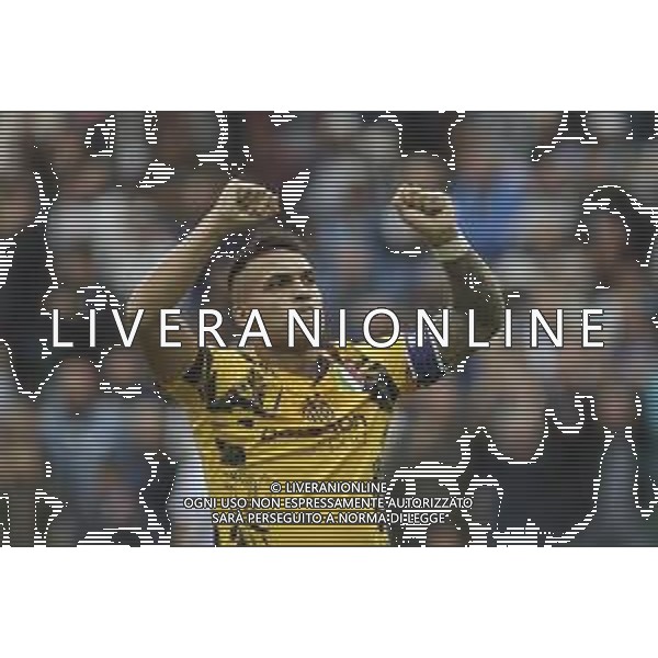 Lautaro Martinez of Inter FC celebrates after scoring during Udinese FC vs FC Internazionale, 6° Serie A Enilive 2024-25 game at Bluenergy stadium in Udine (UD), Italy, on September 28, 2024. (Photo by Davide Casentini)/AGENZIA ALDO LIVERANI SAS