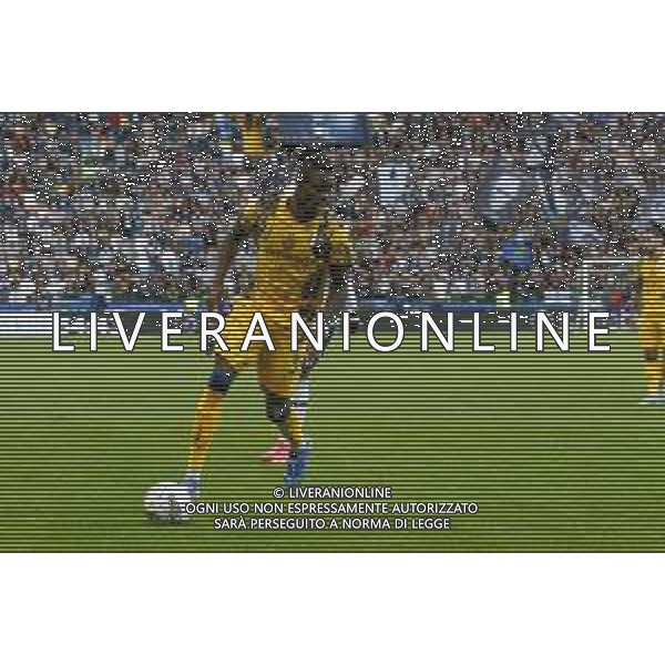 Yann Aurel Bisseck of Inter FC play the ball during Udinese FC vs FC Internazionale, 6° Serie A Enilive 2024-25 game at Bluenergy stadium in Udine (UD), Italy, on September 28, 2024. (Photo by Davide Casentini)/AGENZIA ALDO LIVERANI SAS