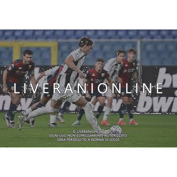 Genoa vs Juventus nella foto Dusan Vlahovic (Juventus) segna il gol dell\'1 a 0 Genova 28-09-2024 Stadio Luigi Ferraris - Marassi Campionato Serie A Enilive - 6a giornata foto Roberto Garavaglia/Agenzia Aldo Liverani sas/AGENZIA ALDO LIVERANI SAS