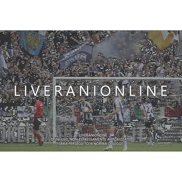 Lorenzo Lucca of Udinese FC celebrates after scoring during Udinese FC vs FC Internazionale, 6° Serie A Enilive 2024-25 game at Bluenergy stadium in Udine (UD), Italy, on September 28, 2024. (Photo by Davide Casentini)/AGENZIA ALDO LIVERANI SAS