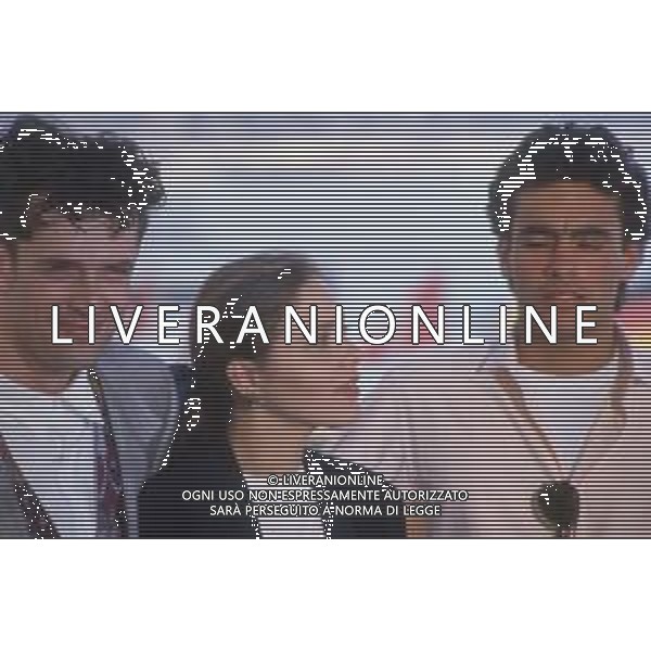 DIAP-RETROSPETTIVA RUPERT EVERETT ATTORE NELLA FOTO RUPERT EVERETT CON ORNELLA MUTI E ANTHONY DELON A CANNES NELL\'ANNO 1987 AG ALDO LIVERANI SAS 