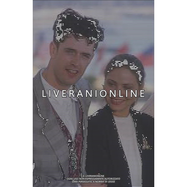 DIAP-RETROSPETTIVA RUPERT EVERETT ATTORE NELLA FOTO RUPERT EVERETT CON ORNELLA MUTI A CANNES NELL\'ANNO 1987 AG ALDO LIVERANI SAS 
