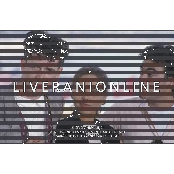 DIAP-RETROSPETTIVA RUPERT EVERETT ATTORE NELLA FOTO RUPERT EVERETT CON ORNELLA MUTI E ANTHONY DELON A CANNES NELL\'ANNO 1987 AG ALDO LIVERANI SAS 