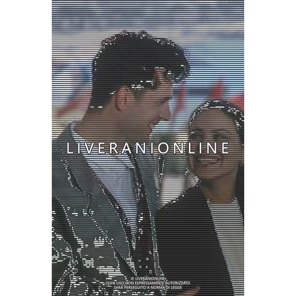 DIAP-RETROSPETTIVA RUPERT EVERETT ATTORE NELLA FOTO RUPERT EVERETT CON ORNELLA MUTI A CANNES NELL\'ANNO 1987 AG ALDO LIVERANI SAS 