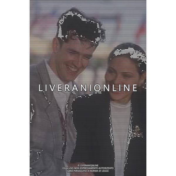 DIAP-RETROSPETTIVA RUPERT EVERETT ATTORE NELLA FOTO RUPERT EVERETT CON ORNELLA MUTI A CANNES NELL\'ANNO 1987 AG ALDO LIVERANI SAS 