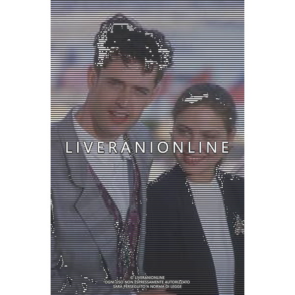 DIAP-RETROSPETTIVA RUPERT EVERETT ATTORE NELLA FOTO RUPERT EVERETT CON ORNELLA MUTI A CANNES NELL\'ANNO 1987 AG ALDO LIVERANI SAS 