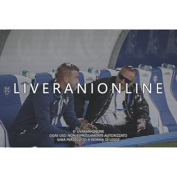 Paolo Zanetti Head Coach of Hellas Verona FC, and Maurizio Setti Chairman of Hellas Verona FC speaks during Como 1907 FC vs Hellas Verona FC, 6° Serie A Enilive 2024-25 game at G. Sinigaglia stadium in Como (CO), Italy, on September 29, 2024. (Photo by Davide Casentini)/ AGENZIA ALDO LIVERANI SAS