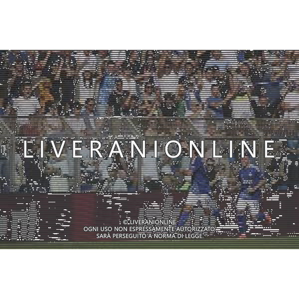Patrick Cutrone of Como 1907 celebrates after scoring during Como 1907 FC vs Hellas Verona FC, 6° Serie A Enilive 2024-25 game at G. Sinigaglia stadium in Como (CO), Italy, on September 29, 2024. (Photo by Davide Casentini)/ AGENZIA ALDO LIVERANI SAS