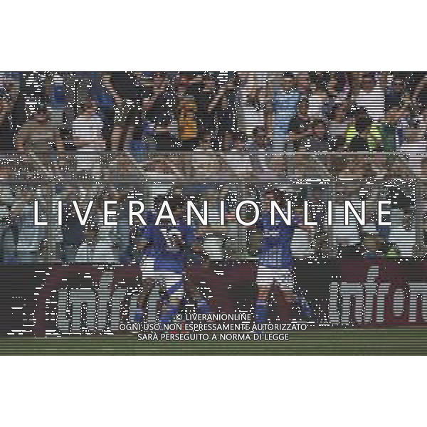 Patrick Cutrone of Como 1907 celebrates after scoring during Como 1907 FC vs Hellas Verona FC, 6° Serie A Enilive 2024-25 game at G. Sinigaglia stadium in Como (CO), Italy, on September 29, 2024. (Photo by Davide Casentini)/ AGENZIA ALDO LIVERANI SAS