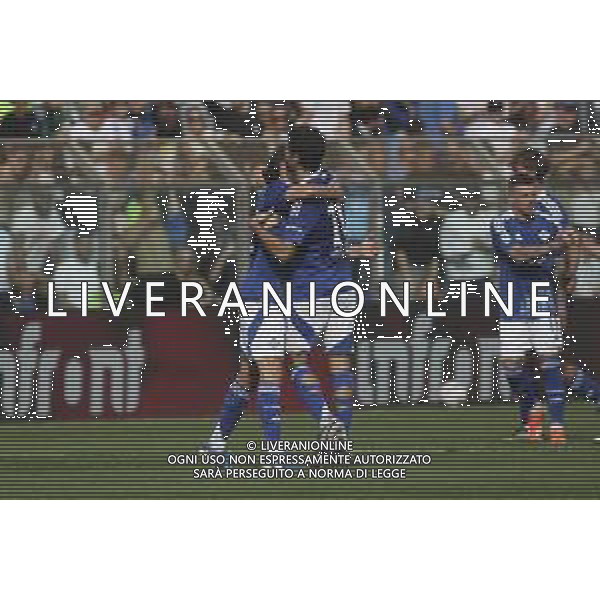 Patrick Cutrone of Como 1907 celebrates after scoring during Como 1907 FC vs Hellas Verona FC, 6° Serie A Enilive 2024-25 game at G. Sinigaglia stadium in Como (CO), Italy, on September 29, 2024. (Photo by Davide Casentini)/ AGENZIA ALDO LIVERANI SAS