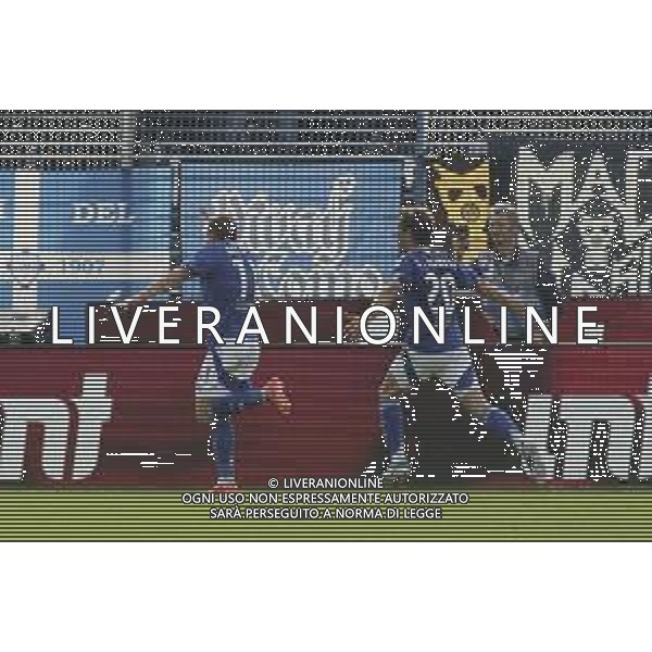 Andrea Belotti of Como 1907 celebrates after scoring during Como 1907 FC vs Hellas Verona FC, 6° Serie A Enilive 2024-25 game at G. Sinigaglia stadium in Como (CO), Italy, on September 29, 2024. (Photo by Davide Casentini)/ AGENZIA ALDO LIVERANI SAS