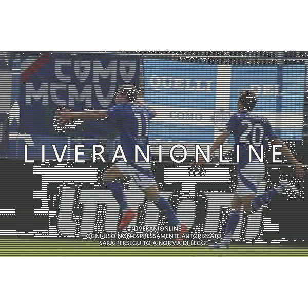 Andrea Belotti of Como 1907 celebrates after scoring during Como 1907 FC vs Hellas Verona FC, 6° Serie A Enilive 2024-25 game at G. Sinigaglia stadium in Como (CO), Italy, on September 29, 2024. (Photo by Davide Casentini)/ AGENZIA ALDO LIVERANI SAS
