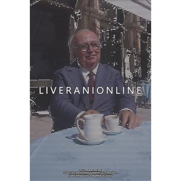 DIAP-RETROSPETTIVA GIOVANNI SPADOLINI POLITICO NELLA FOTO GIOVANNI SPADOLINI A VENEZIA NELL\'ANNO 1990 AG ALDO LIVERANI SAS