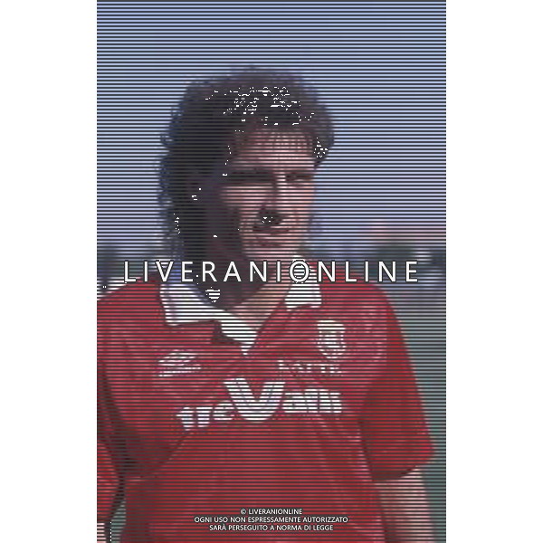 DIAP-RETROSPETTIVA RUGGERI OSCAR ALFREDO CALCIATORE NELLA FOTO RUGGERI ALFREDO OSCAR CON LA MAGLIA DELL\'ANCONA CALCIO AG ALDO LIVERANI SAS