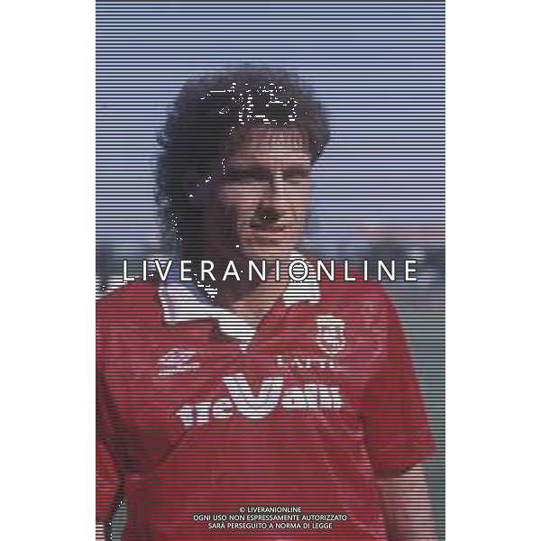 DIAP-RETROSPETTIVA RUGGERI OSCAR ALFREDO CALCIATORE NELLA FOTO RUGGERI ALFREDO OSCAR CON LA MAGLIA DELL\'ANCONA CALCIO AG ALDO LIVERANI SAS