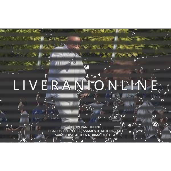 Gue Pequeno in performing before Como 1907 FC vs Hellas Verona FC, 6° Serie A Enilive 2024-25 game at G. Sinigaglia stadium in Como (CO), Italy, on September 29, 2024. (Photo by Davide Casentini)/AGENZIA ALDO LIVERANI SAS