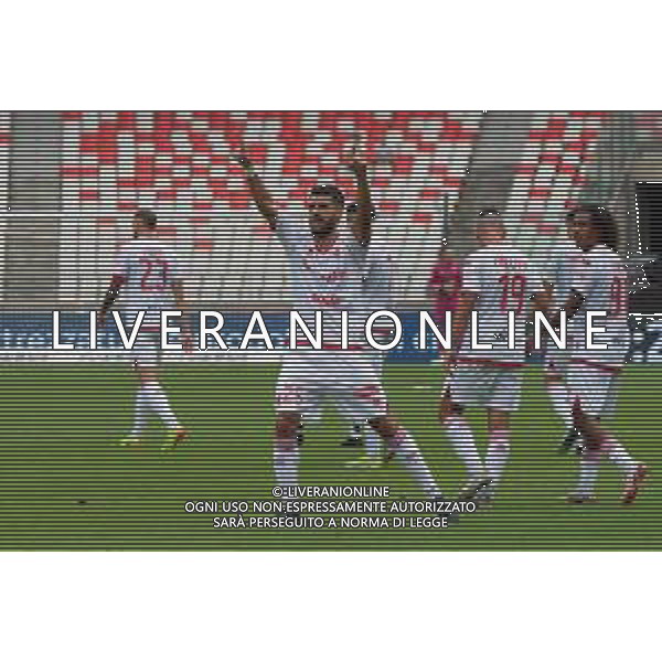 TVEM September 28, 2024 Bari, Italy - SSC Bari vs Cosenza Calcio - Italian soccer serie B 2024/25 - San Nicola Stadium. In the pic: Raffaele Pucino of SSC Bari celebrates after scoring a goal ©Emmanuele Mastrodonato /AGENZIA ALDO LIVERANI SAS