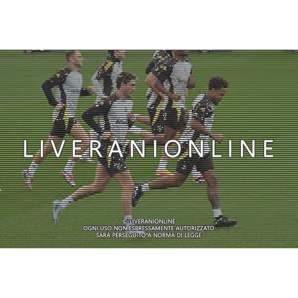 TVMV-Torino 01.10.2024 Continassa © Manuela Viganti/Agenzia Aldo Liverani Allenamento Juventus Rifinitura partita Champions League Lipsia Juventus Nella foto: dusan vlahovic e weston mckennie