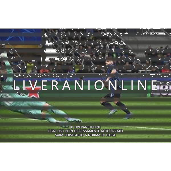 Inter vs Stella Rossa nella foto Marko Arnautovic (Inter) segna il gol del 2 a 0 Milano 01-10-2024 Stadio Giuseppe Meazza - San Siro UEFA Champions League fase a girone unico - 2a giornata foto Roberto Garavaglia/Agenzia Aldo Liverani sas/AGENZIA ALDO LIVERANI SAS