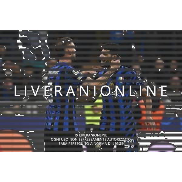 Inter vs Stella Rossa nella foto Marko Arnautovic (Inter) e Mehdi Taremi (Inter) esultanza dopo il gol del 2 a 0 Milano 01-10-2024 Stadio Giuseppe Meazza - San Siro UEFA Champions League fase a girone unico - 2a giornata foto Roberto Garavaglia/Agenzia Aldo Liverani sas/AGENZIA ALDO LIVERANI SAS