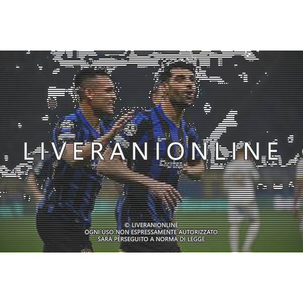 Inter vs Stella Rossa nella foto Mehdi Taremi (Inter) e sulla SX Lautaro Martinez (Inter) esultanza dopo il gol del 4 a 0 Milano 01-10-2024 Stadio Giuseppe Meazza - San Siro UEFA Champions League fase a girone unico - 2a giornata foto Roberto Garavaglia/Agenzia Aldo Liverani sas/AGENZIA ALDO LIVERANI SAS