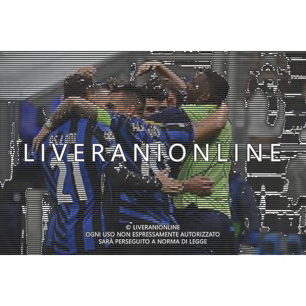 Inter vs Stella Rossa nella foto esultanza Inter dopo il gol del 4 a 0 Milano 01-10-2024 Stadio Giuseppe Meazza - San Siro UEFA Champions League fase a girone unico - 2a giornata foto Roberto Garavaglia/Agenzia Aldo Liverani sas/AGENZIA ALDO LIVERANI SAS