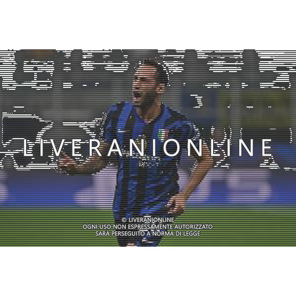 Inter vs Stella Rossa nella foto Hakan Calhanoglu (Inter) esultanza dopo il gol dell\'1 a 0 Milano 01-10-2024 Stadio Giuseppe Meazza - San Siro UEFA Champions League fase a girone unico - 2a giornata foto Roberto Garavaglia/Agenzia Aldo Liverani sas/AGENZIA ALDO LIVERANI SAS