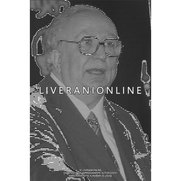 Neg- RETROSPETTIVA GIOVANNI SPADOLINI POLITICO NELLA FOTO GIOVANNI SPADOLINI AL 36mo CONGRESSO NAZIONALE DEI REPUBBLICANI NELL’ANNO 1987 AG ALDO LIVERANI SAS