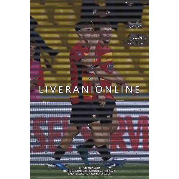TVEM September 30, 2024 Monopoli, Italy - Benevento vs Juventus Next Gen - Italian soccer serie C 2024/25 - Ciro Vigorito Stadium. In the pic: Pier Luigi Simonetti of Benevento celebrates after scoring a goal foto emmanuele mastrodonato-ag aldo liverani sas