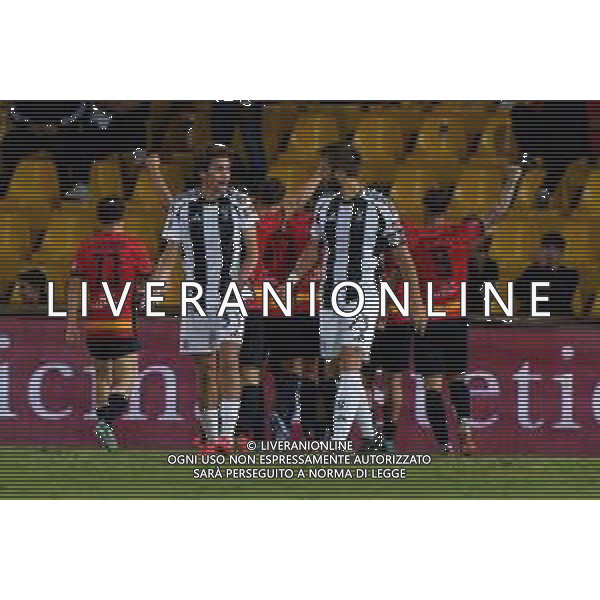 TVEM September 30, 2024 Monopoli, Italy - Benevento vs Juventus Next Gen - Italian soccer serie C 2024/25 - Ciro Vigorito Stadium. In the pic: Clemente Perotti of Juventus Next Gen and Filippo Scaglia of Juventus Next Gen disappointed foto emmanuele mastrodonato-ag aldo liverani sas