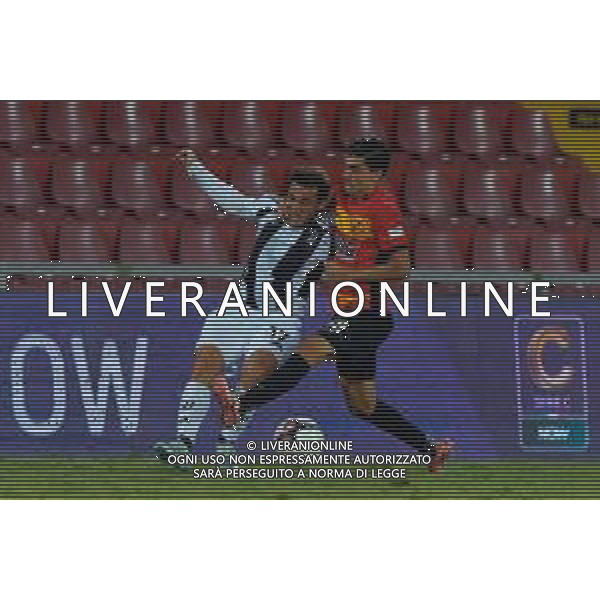 TVEM September 30, 2024 Monopoli, Italy - Benevento vs Juventus Next Gen - Italian soccer serie C 2024/25 - Ciro Vigorito Stadium. In the pic: Simone Guerra of Juventus Next Gen in action against Angelo Talia of Benevento foto emmanuele mastrodonato-ag aldo liverani sas