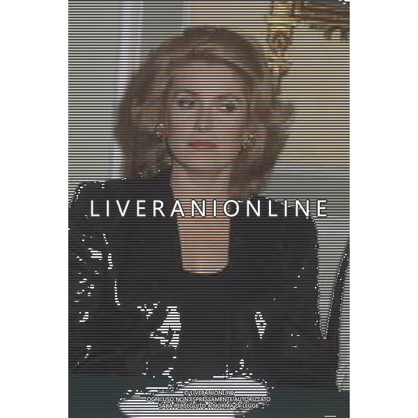 DIAP-RETROSPETTIVA CATHERINE DENEUVE ATTRICE NELLA FOTO CATHERINE DENEUVE A ROMA NELL\'ANNO 1985 PH EDGARDO DELLA SCORCIOSA-AG ALDO LIVERANI SAS 
