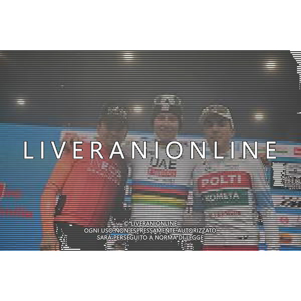 05-10-2024 2024, Uae Team Emirates; 2024, Ineos Grenadiers; 2024, Polti - Kometa; Pogacar, Tadej; Pidcock, Thomas; Piganzoli, Davide; Bologna - San Luca; ©SIROTTI/ AGENZIA ALDO LIVERANI SAS