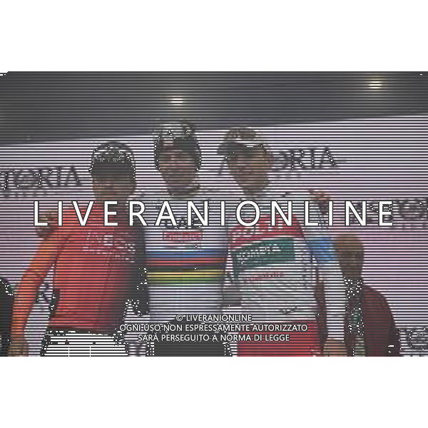 05-10-2024 2024, Uae Team Emirates; 2024, Ineos Grenadiers; 2024, Polti - Kometa; Pogacar, Tadej; Pidcock, Thomas; Piganzoli, Davide; Bologna - San Luca; ©SIROTTI/ AGENZIA ALDO LIVERANI SAS