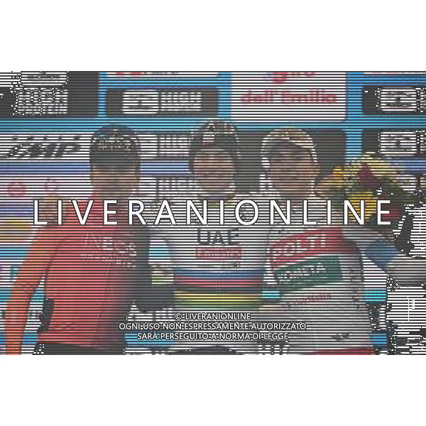 05-10-2024 2024, Uae Team Emirates; 2024, Ineos Grenadiers; 2024, Polti - Kometa; Pogacar, Tadej; Pidcock, Thomas; Piganzoli, Davide; Bologna - San Luca; ©SIROTTI/ AGENZIA ALDO LIVERANI SAS