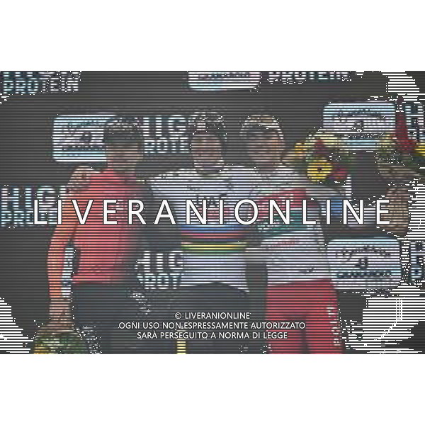 05-10-2024 2024, Uae Team Emirates; 2024, Ineos Grenadiers; 2024, Polti - Kometa; Pogacar, Tadej; Pidcock, Thomas; Piganzoli, Davide; Bologna - San Luca; ©SIROTTI/ AGENZIA ALDO LIVERANI SAS