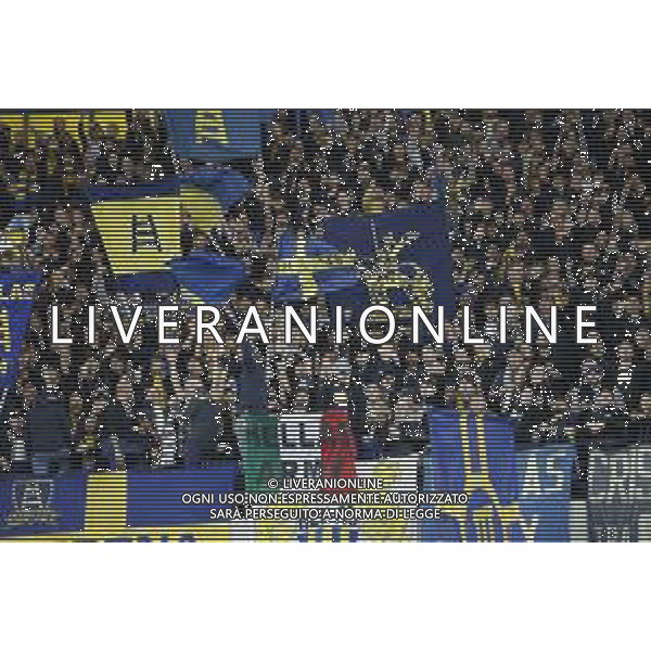 Hellas Verona fans show their support during Hellas Verona FC vs Venezia FC , 7° Serie A Enilive 2024-25 game at Marcantonio Bentegodi Stadium in Verona (VR), Italy, on October 04, 2024. (Photo by Davide Casentini) AG ALDO LIVERANI SAS