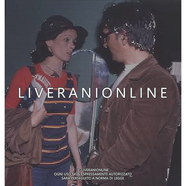DIAP-RETROSPETTIVA GERALDINE CHAPLIN ATTRICE NELLA FOTO GERALDINE CHAPLIN CON CARLOS MAURA A CANNES NELL\'ANNO 1974 AG ALDO LIVERANI SAS
