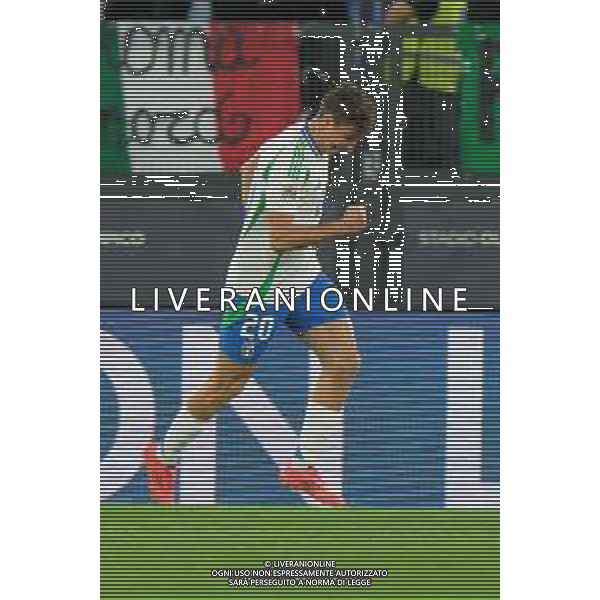TVEM October 10, 2024 in Roma, Italy. Italy vs Belgium, UEFA Nations League 2024/25 League A Group A2 match - Olympic Stadium. In the pic: Andrea Cambiaso of Italy celebrates after scoring a goal ©Emmanuele Mastrodonato/AGENZIA ALDO LIVERANI SAS