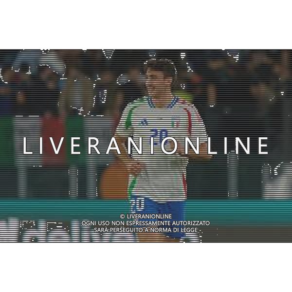 TVEM October 10, 2024 in Roma, Italy. Italy vs Belgium, UEFA Nations League 2024/25 League A Group A2 match - Olympic Stadium. In the pic: Andrea Cambiaso of Italy ©Emmanuele Mastrodonato/AGENZIA ALDO LIVERANI SAS