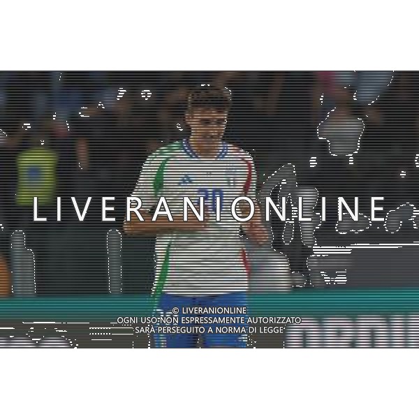 TVEM October 10, 2024 in Roma, Italy. Italy vs Belgium, UEFA Nations League 2024/25 League A Group A2 match - Olympic Stadium. In the pic: Andrea Cambiaso of Italy ©Emmanuele Mastrodonato/AGENZIA ALDO LIVERANI SAS