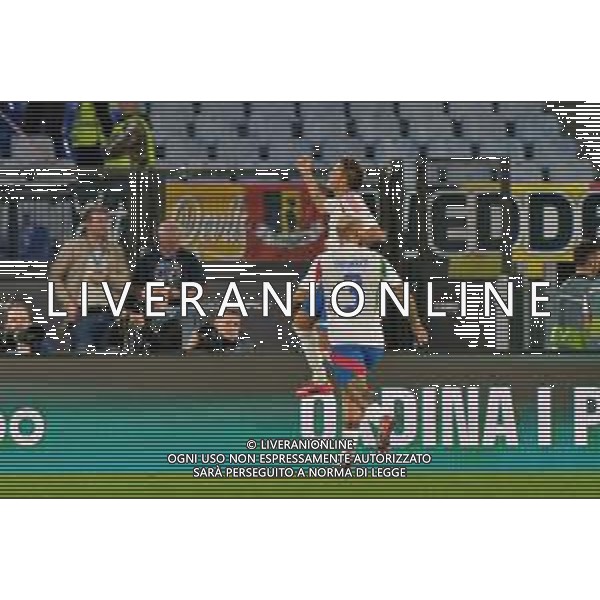 TVEM October 10, 2024 in Roma, Italy. Italy vs Belgium, UEFA Nations League 2024/25 League A Group A2 match - Olympic Stadium. In the pic: Mateo Retegui of Italy celebrates after scoring a goal ©Emmanuele Mastrodonato/AGENZIA ALDO LIVERANI SAS