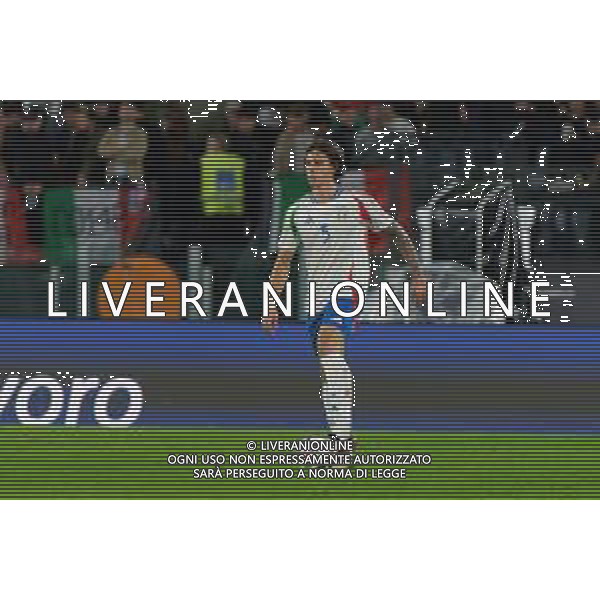 TVEM October 10, 2024 in Roma, Italy. Italy vs Belgium, UEFA Nations League 2024/25 League A Group A2 match - Olympic Stadium. In the pic: Riccardo Calafiori of Italy ©Emmanuele Matrodonato/AGENZIA ALDO LIVERANI SAS