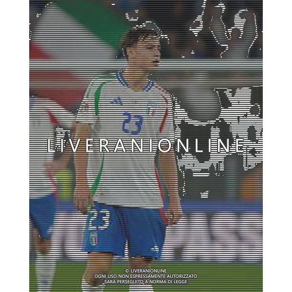 TVEM October 10, 2024 in Roma, Italy. Italy vs Belgium, UEFA Nations League 2024/25 League A Group A2 match - Olympic Stadium. In the pic: Niccolo’ Pisilli ©Emmanuele Matrodonato/AGENZIA ALDO LIVERANI SAS