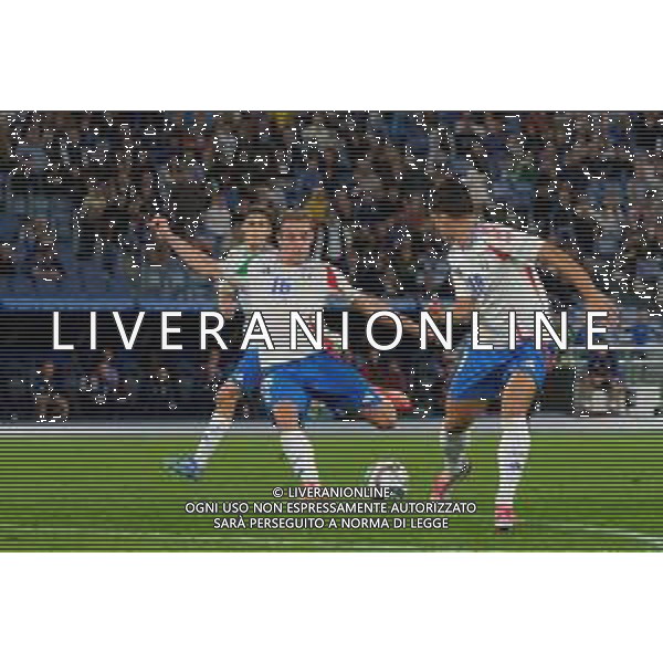 TVEM October 10, 2024 in Roma, Italy. Italy vs Belgium, UEFA Nations League 2024/25 League A Group A2 match - Olympic Stadium. In the pic: Davide Frattesi of Italy ©Emmanuele Matrodonato/AGENZIA ALDO LIVERANI SAS
