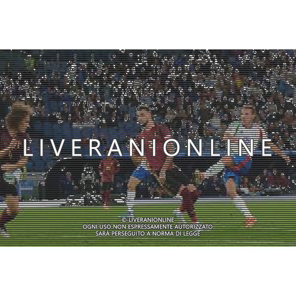TVEM October 10, 2024 in Roma, Italy. Italy vs Belgium, UEFA Nations League 2024/25 League A Group A2 match - Olympic Stadium. In the pic: Davide Frattesi of Italy and Wout Faes of Belgium ©Emmanuele Matrodonato/AGENZIA ALDO LIVERANI SAS